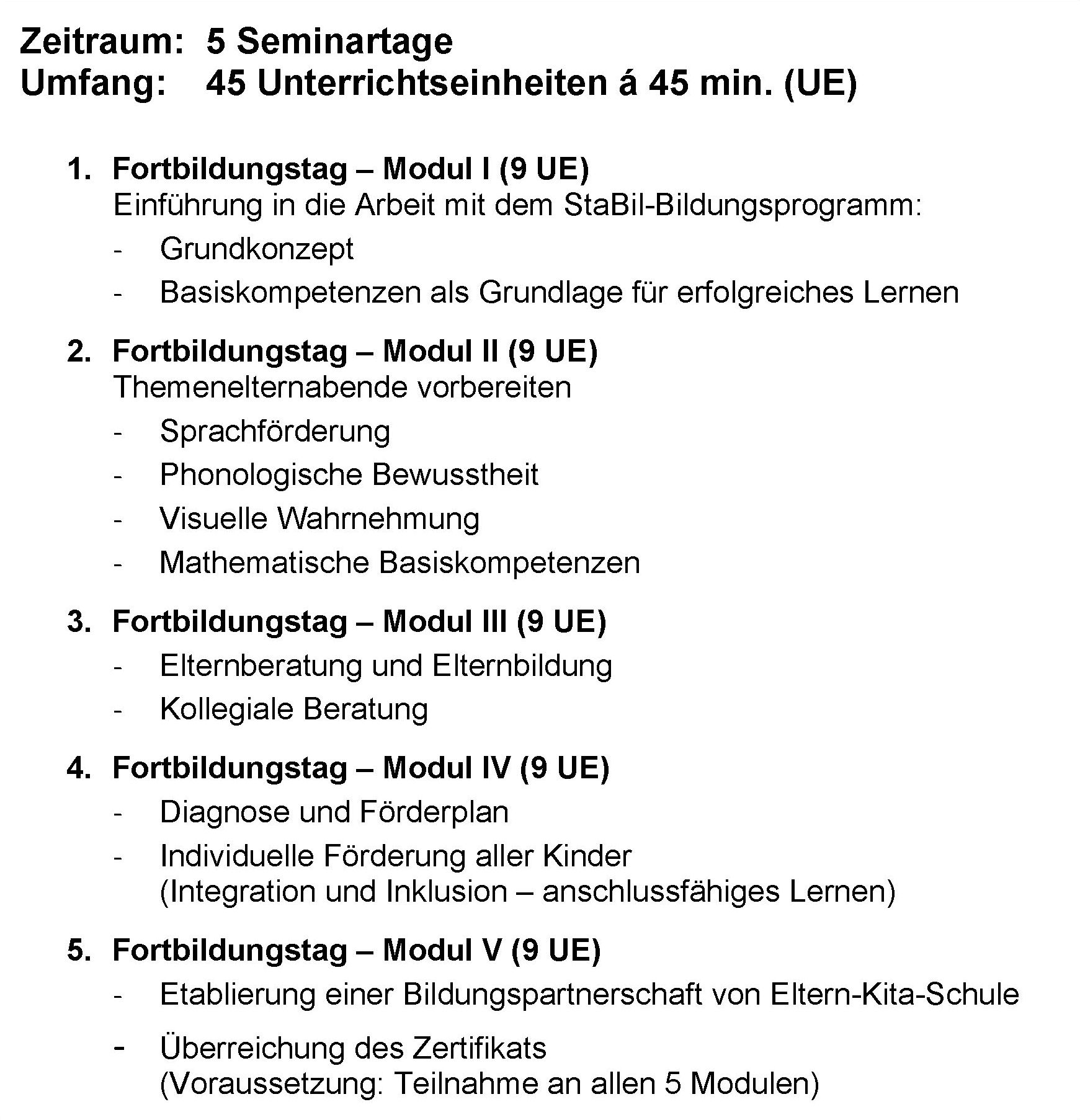 Inhalt Multiplikatorenfortbildung